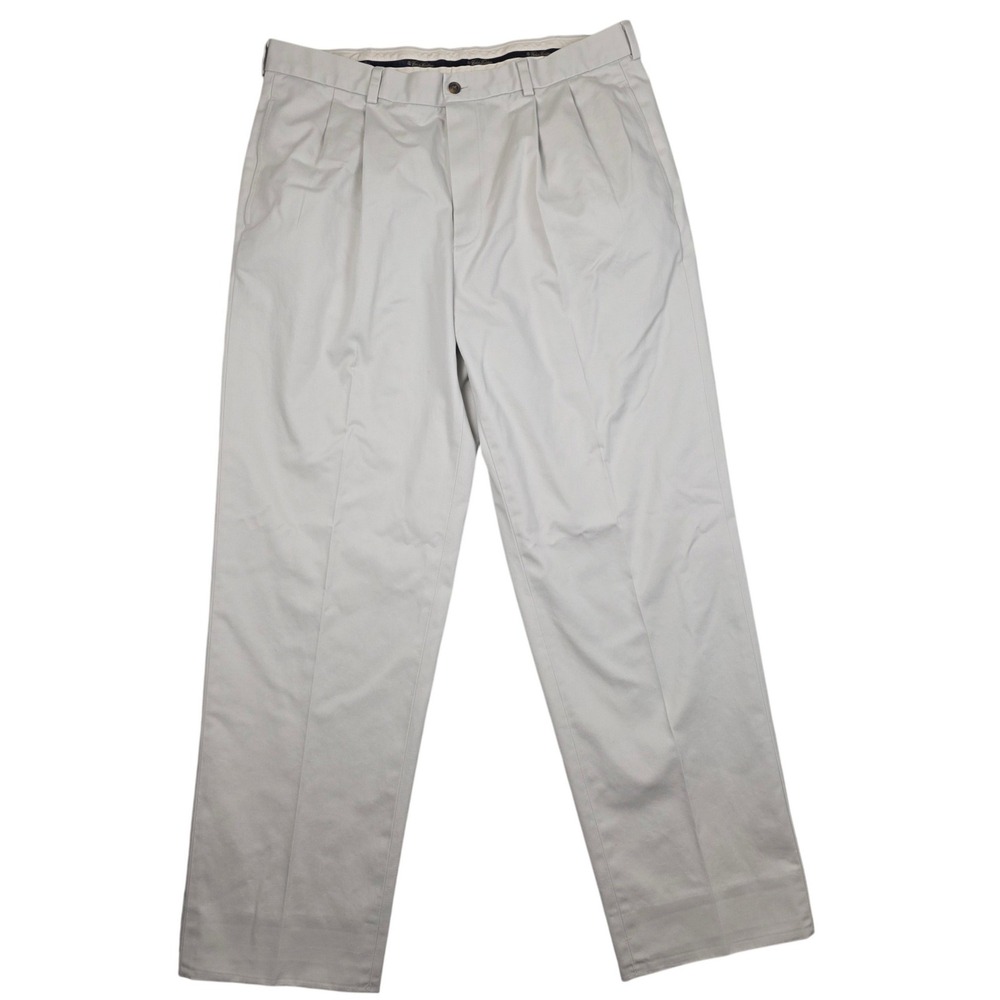 Brooks Brothers Advantage Chino Elliot Pleated Mens Khaki Pants Cotton 38x32